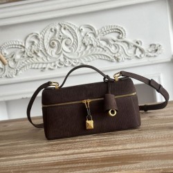 Premio Replica Borsa a tracolla con manico superiore Loro Piana Extra Bag 23 Marrone scuro Imitazione Outlet