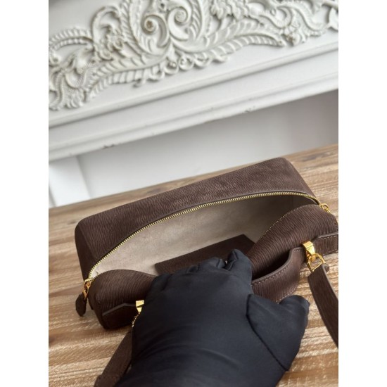 Premio Replica Borsa a tracolla con manico superiore Loro Piana Extra Bag 23 Marrone scuro Imitazione Outlet