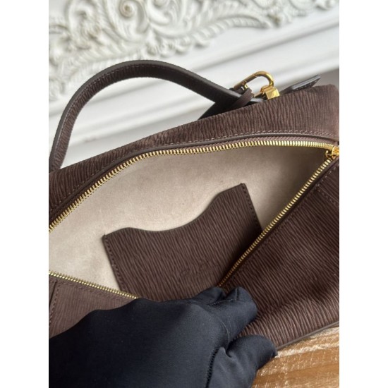 Premio Replica Borsa a tracolla con manico superiore Loro Piana Extra Bag 23 Marrone scuro Imitazione Outlet