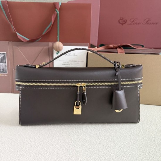 Premio Replica Borsa Loro Piana Extra Clutch L29 Caffè Imitazione Outlet
