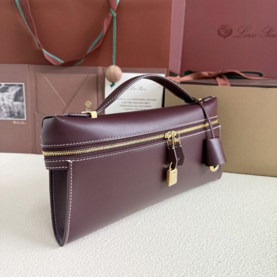 Premio Replica Borsa Loro Piana Extra Clutch L29 Borgogna Imitazione Outlet
