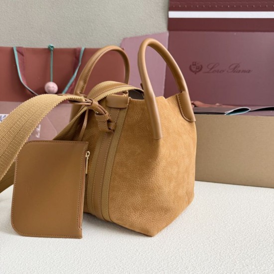 Premio Replica Borsa a secchiello Loro Piana Bale piccola/media Marrone Imitazione Outlet