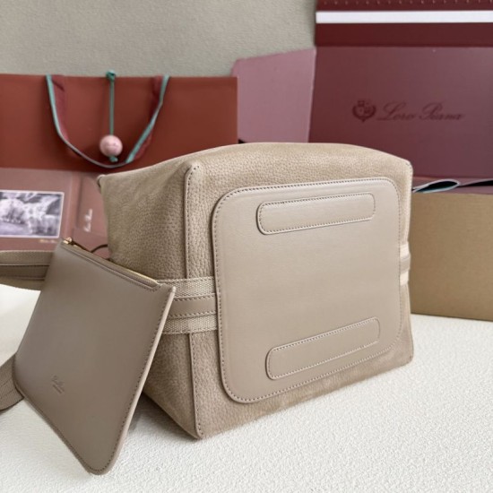 Premio Replica Borsa a secchiello Loro Piana Bale piccola/media grigia Imitazione Outlet