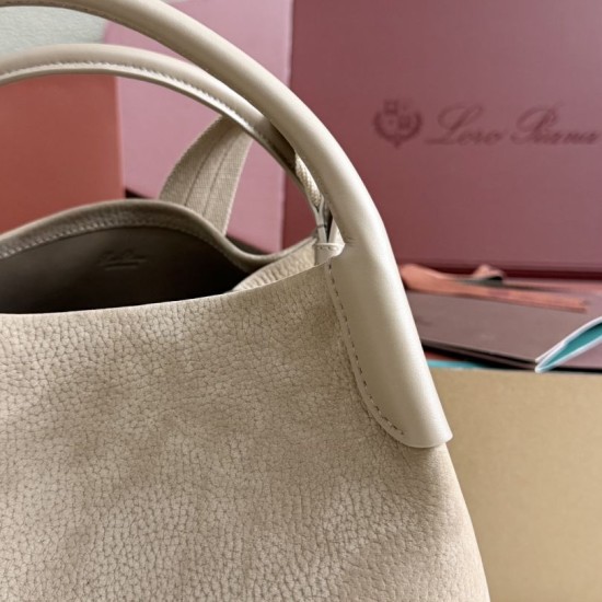 Premio Replica Borsa a secchiello Loro Piana Bale piccola/media grigia Imitazione Outlet
