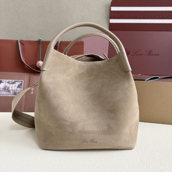Premio Replica Borsa a secchiello Loro Piana Bale piccola/media grigia Imitazione Outlet