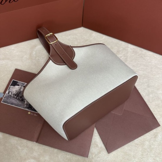 Premio Replica Borsa a cestino Loro Piana Bobbin Marrone Imitazione Outlet