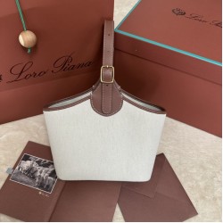 Premio Replica Borsa a cestino Loro Piana Bobbin Marrone Imitazione Outlet