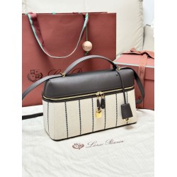 Premio Replica Borsa Extra Loro Piana L27 Tessuto Rigato Blu Imitazione Outlet