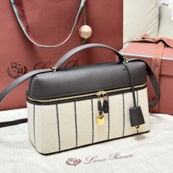 Premio Replica Borsa Extra Loro Piana L27 Tessuto Rigato Blu Imitazione Outlet