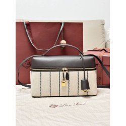 Premio Replica Borsa Extra Loro Piana L27 Tessuto Rigato Blu Imitazione Outlet