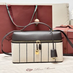 Premio Replica Borsa Extra Loro Piana L27 Tessuto Rigato Blu Imitazione Outlet