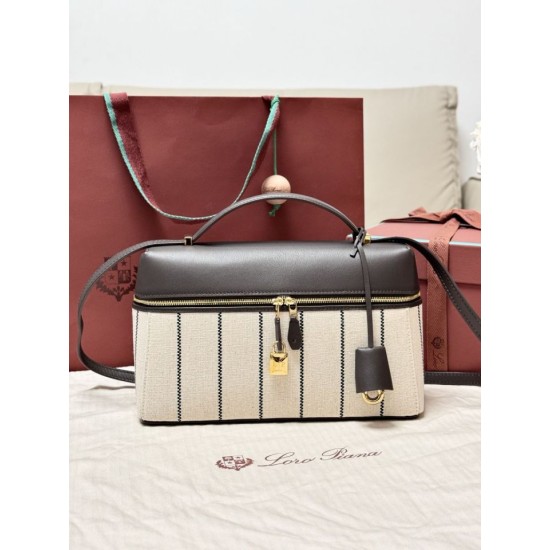 Premio Replica Borsa Extra Loro Piana L27 Tessuto Rigato Blu Imitazione Outlet