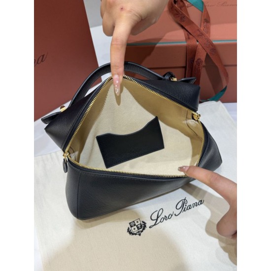 Premio Replica Borse Piana Bale Extra 23 tinta unita Nero Imitazione Outlet