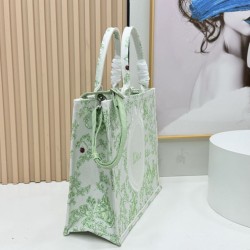 Premio Replica Borsa Dior Book Tote piccolo/media/grande con tracolla ricamo Toile de Jouy multicolore verde Imitazione Outlet