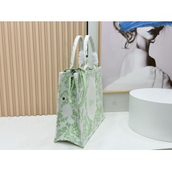 Premio Replica Borsa Dior Book Tote piccolo/media/grande con tracolla ricamo Toile de Jouy multicolore verde Imitazione Outlet
