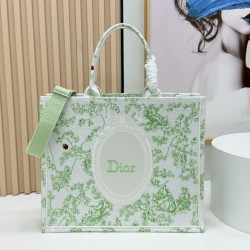 Premio Replica Borsa Dior Book Tote piccolo/media/grande con tracolla ricamo Toile de Jouy multicolore verde Imitazione Outlet