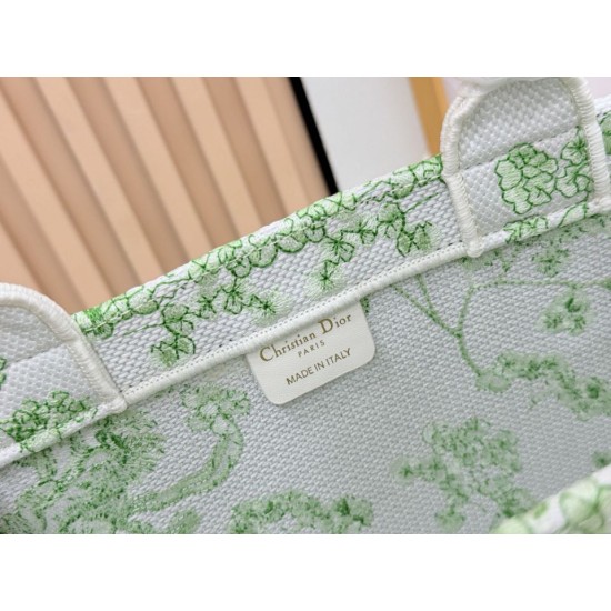 Premio Replica Borsa Dior Book Tote piccolo/media/grande con tracolla ricamo Toile de Jouy multicolore verde Imitazione Outlet