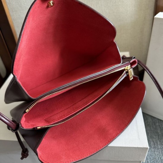 Premio Replica Borsa Celine Trio Flap morbida pelle di agnello bordeaux Imitazione Outlet