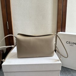 Premio Replica Borse Celine Trio Flap morbida pelle di agnello grigia Imitazione Outlet
