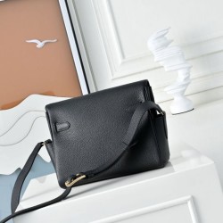 Premio Replica Borsa a tracolla Hermes Kelly Messenger nera Imitazione Outlet