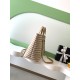 Premio Replica Borsa shopping Tote Chanel Deauville AS6007 tela righe marrone Imitazione Outlet