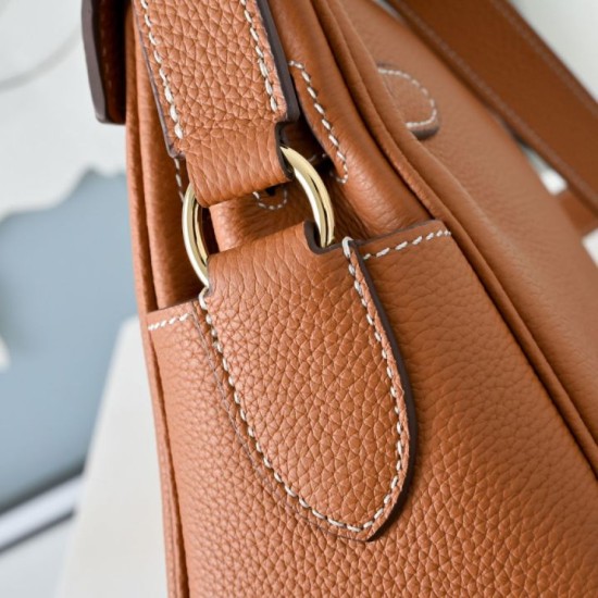 Premio Replica Borsa a tracolla Hermes Kelly Messenger marrone Imitazione Outlet