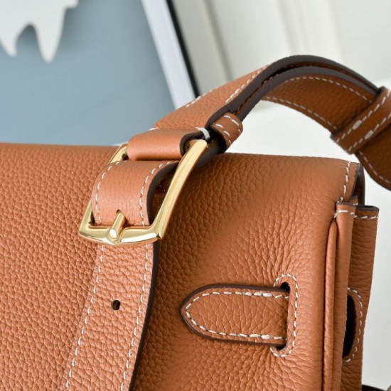 Premio Replica Borsa a tracolla Hermes Kelly Messenger marrone Imitazione Outlet