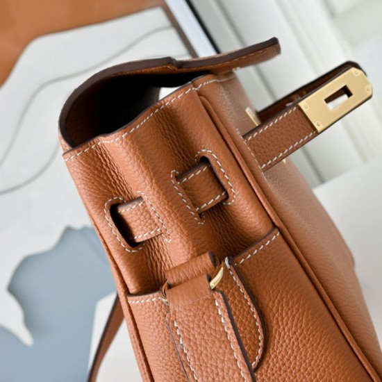Premio Replica Borsa a tracolla Hermes Kelly Messenger marrone Imitazione Outlet