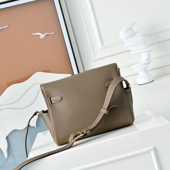 Premio Replica Borsa a tracolla Hermes Kelly Messenger grigia Imitazione Outlet
