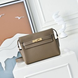 Premio Replica Borsa a tracolla Hermes Kelly Messenger grigia Imitazione Outlet