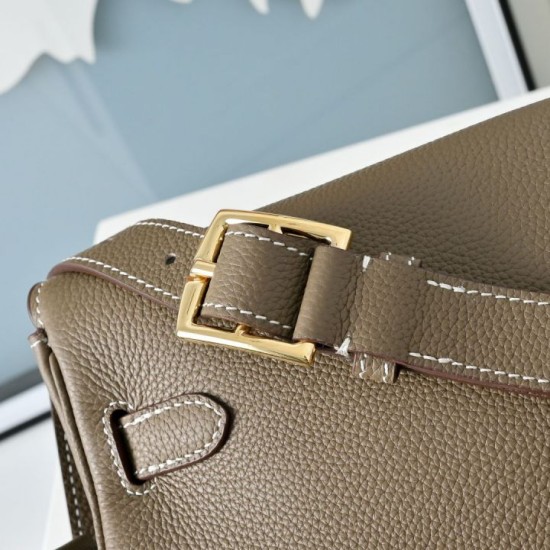 Premio Replica Borsa a tracolla Hermes Kelly Messenger grigia Imitazione Outlet