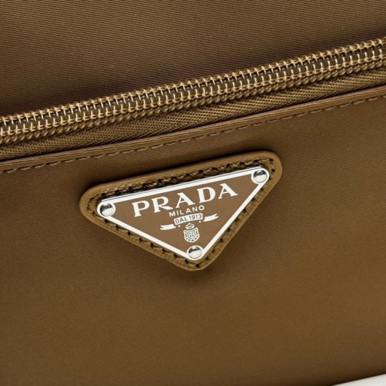 Falso Perfetto Borsa a tracolla Prada Re-Nylon 1BC167 Marrone Imitazione Outlet Online