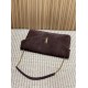 Falso Perfetto YSL Saint Laurent Cassandre Borsa a busta grande con catena scamosciata marrone Imitazione Outlet Online