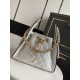 Falso Perfetto Borsa a mano Chanel 25 Mini Hobo AS5293 Rafia intrecciata Beige/Nero Imitazione Outlet Online