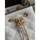 Falso Perfetto Borsa a mano Chanel 25 Mini Hobo AS5293 Rafia intrecciata Beige/Nero Imitazione Outlet Online