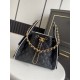 Falso Perfetto Borsa a mano Chanel 25 Mini Hobo AS5293 Rafia intrecciata Nero Imitazione Outlet Online