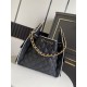 Falso Perfetto Borsa a mano Chanel 25 Mini Hobo AS5293 Rafia intrecciata Nero Imitazione Outlet Online