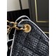 Falso Perfetto Borsa a mano Chanel 25 Mini Hobo AS5293 Rafia intrecciata Nero Imitazione Outlet Online