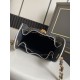 Falso Perfetto Borsa a mano Chanel 25 Mini Hobo AS5293 Rafia intrecciata Nero Imitazione Outlet Online