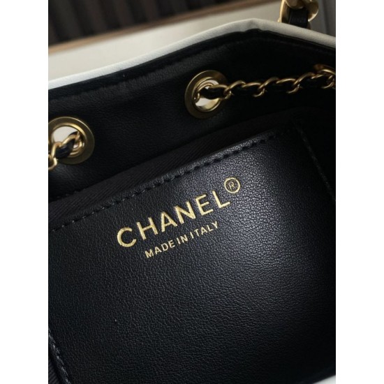 Falso Perfetto Borsa a mano Chanel 25 Mini Hobo AS5293 Rafia intrecciata Nero Imitazione Outlet Online