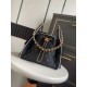 Falso Perfetto Borsa a mano Chanel 25 Mini Hobo AS5293 Rafia intrecciata Nero Imitazione Outlet Online