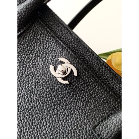 Falso Perfetto Borse tote Chanel Cerf Executive AS2156 pelle di caviale Nero Imitazione Outlet Online