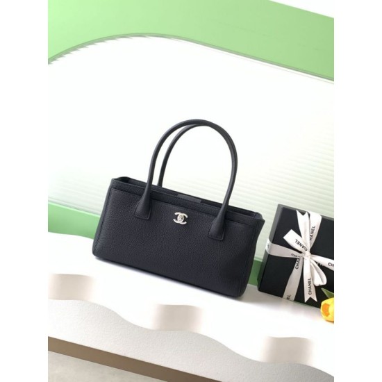 Falso Perfetto Borse tote Chanel Cerf Executive AS2156 pelle di caviale Nero Imitazione Outlet Online