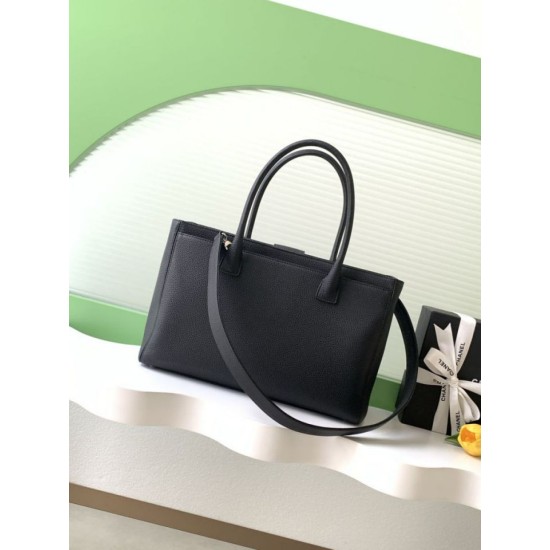 Falso Perfetto Borse tote Chanel Cerf Executive AS2157 pelle di caviale Nero Imitazione Outlet Online