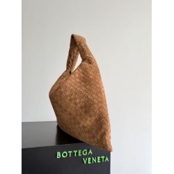 Falso Perfetto Borsa a tracolla Bottega Veneta Large Hop pelle scamosciata marrone Imitazione Outlet Online