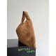 Falso Perfetto Borsa a tracolla Bottega Veneta Large Hop pelle scamosciata marrone Imitazione Outlet Online