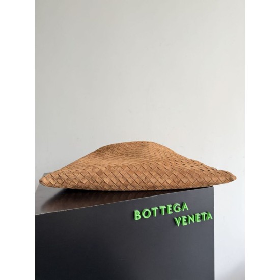 Falso Perfetto Borsa a tracolla Bottega Veneta Large Hop pelle scamosciata marrone Imitazione Outlet Online