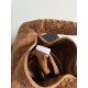 Falso Perfetto Borsa a tracolla Bottega Veneta Large Hop pelle scamosciata marrone Imitazione Outlet Online