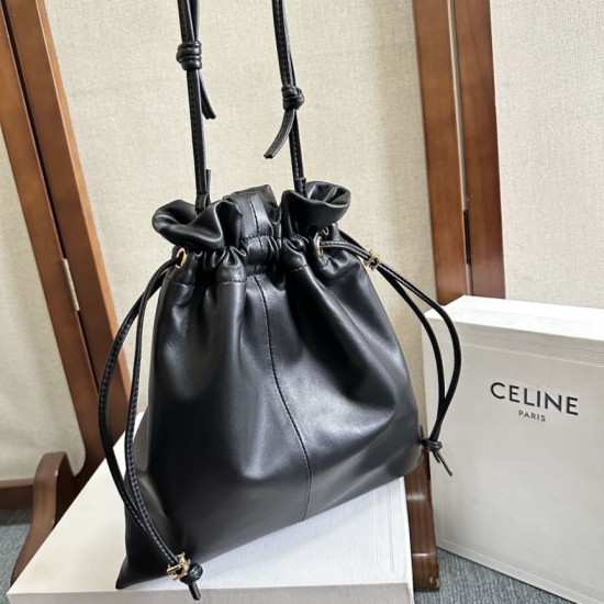 Falso Perfetto Borse piccola Hobo Celine Crystal Nera Imitazione Outlet Online