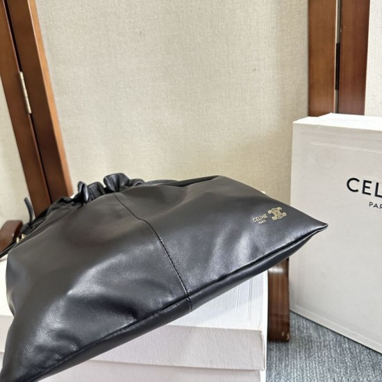 Falso Perfetto Borse piccola Hobo Celine Crystal Nera Imitazione Outlet Online
